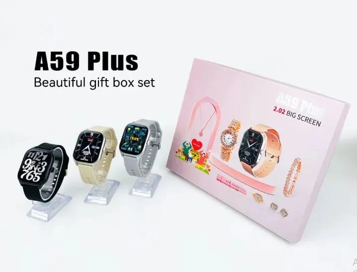 A59 Plus Ladies Smart Watch - 2.02" Full HD Touchscreen Smartwatch with Bluetooth Calling & Fitness Tracking