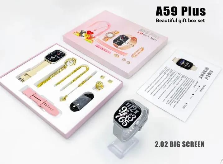 A59 Plus Ladies Smart Watch - 2.02" Full HD Touchscreen Smartwatch with Bluetooth Calling & Fitness Tracking
