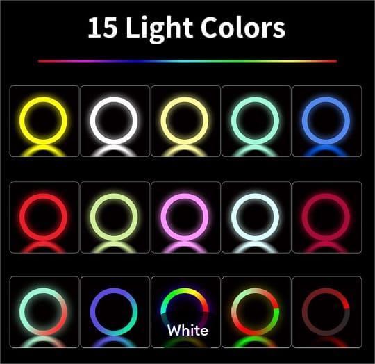 MJ-33 RGB LED Ring Light – 26cm,33cm,36cm Dimmable Selfie Light with Phone Holder