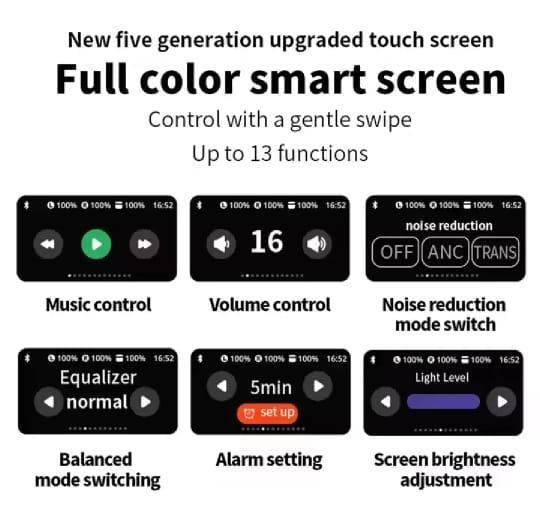 A9 Pro Wireless Bluetooth Earbuds with ANC & Smart Touch Screen