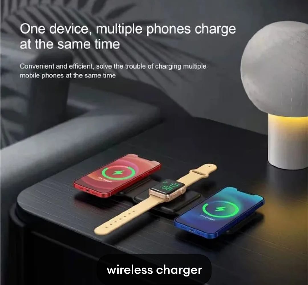 3-in-1 Magnetic Wireless Charger for Phone, Watch & Earbuds