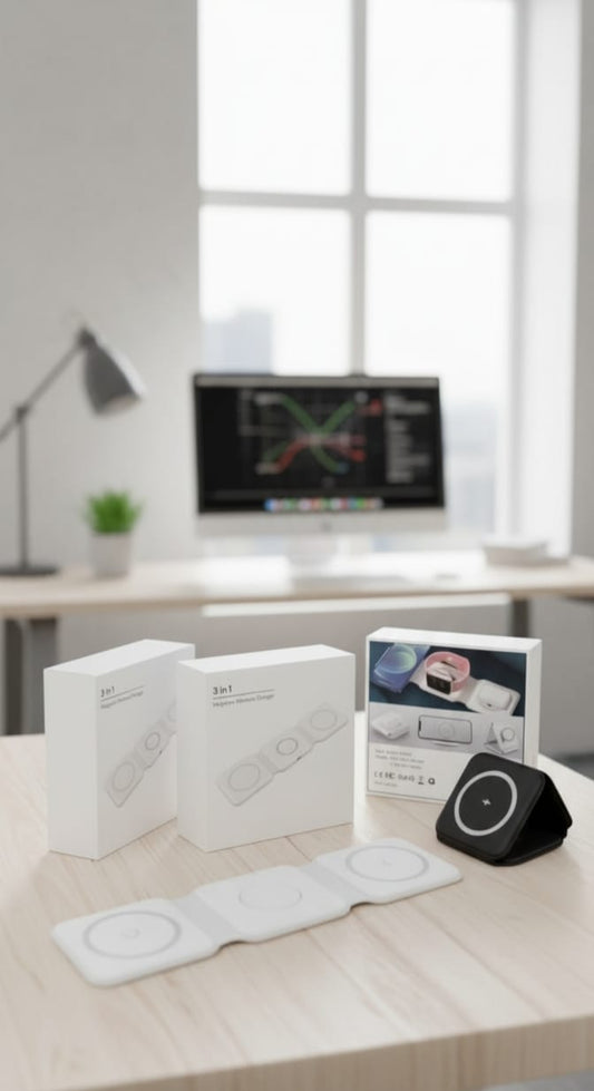 3-in-1 Magnetic Wireless Charger for Phone, Watch & Earbuds
