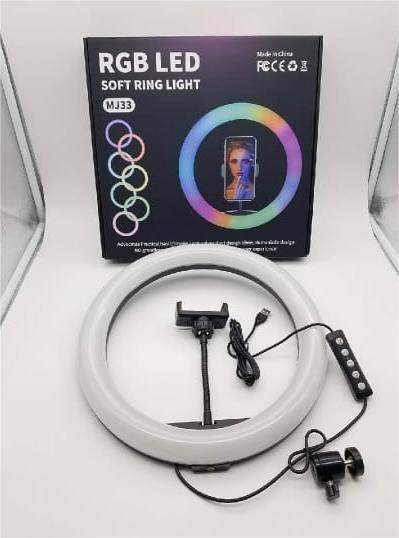 MJ-33 RGB LED Ring Light – 26cm,33cm,36cm Dimmable Selfie Light with Phone Holder