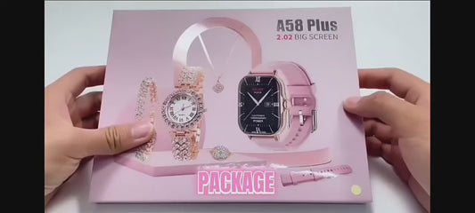A59 Plus Ladies Smart Watch - 2.02" Full HD Touchscreen Smartwatch with Bluetooth Calling & Fitness Tracking